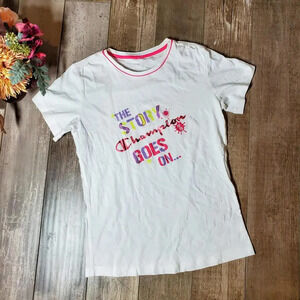 Champion T-Shirt Metallic Short Sleeve Girlie Juniors Small